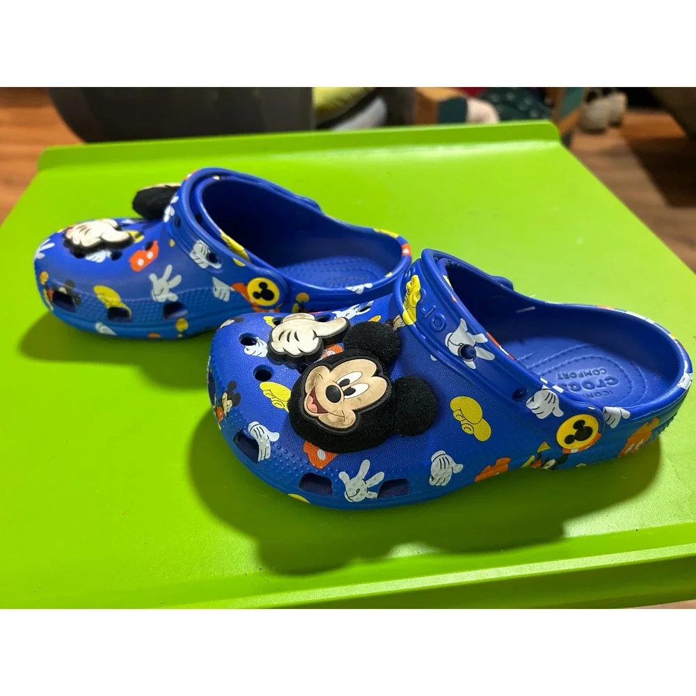 Crocs Disney Mickey Mouse Blue Clogs Kids Size 12 with Jibbitz Charms